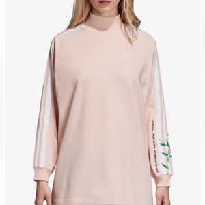 Adidas Originals Pink Crew Love Set Sweatshirt Embroidered Daisy